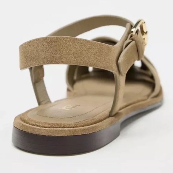 ZARA SUEDE FISHERMAN SANDALS - TAN - NWT - Picture 5 of 5